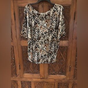 Chaus Animal Print Blouse - Black, Brown, Cream